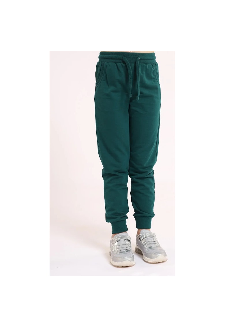 Oferte la Pantaloni din bumbac cu manseta elastica - pentru fetite - Verde