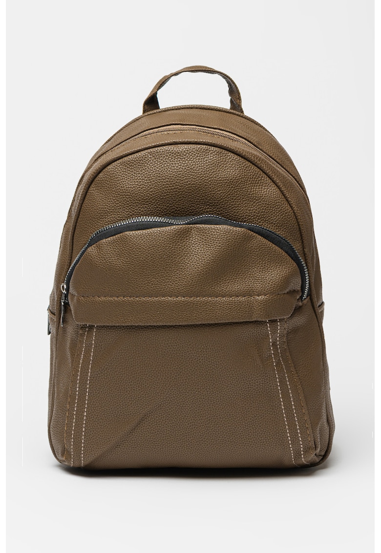 Oferte la Rucsac de piele ecologica cu aspect texturat - Kaki