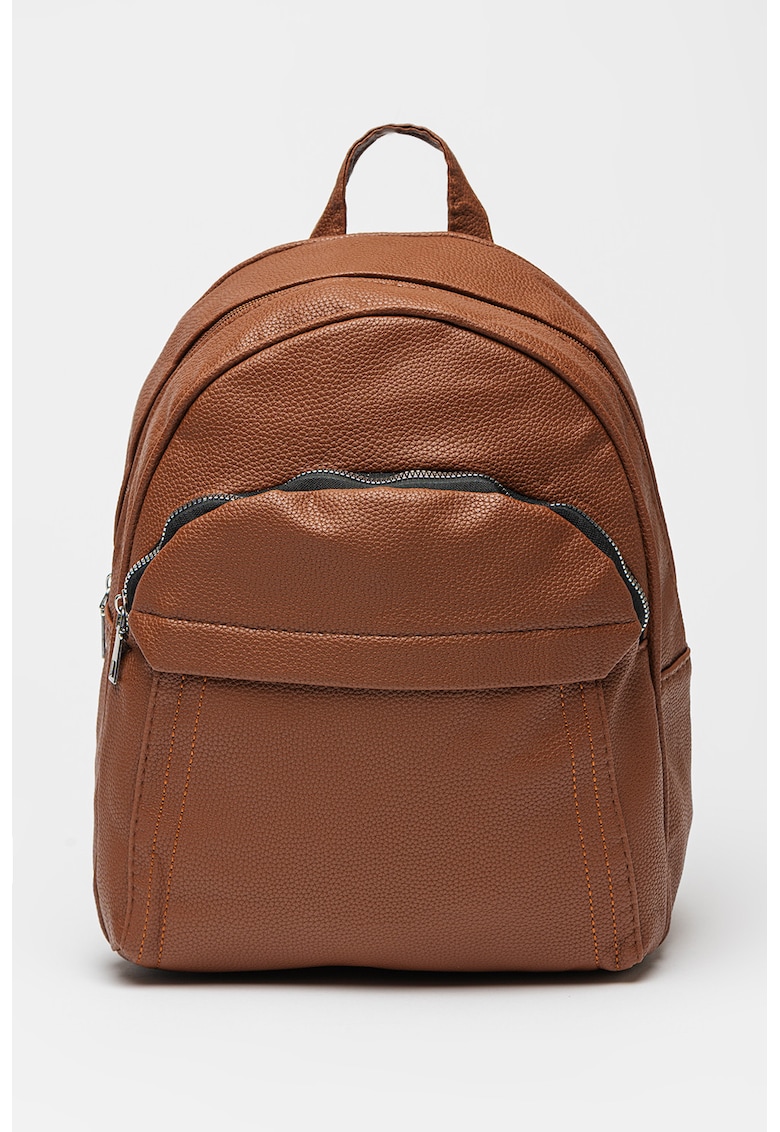 Oferte la Rucsac de piele ecologica cu aspect texturat - Maro