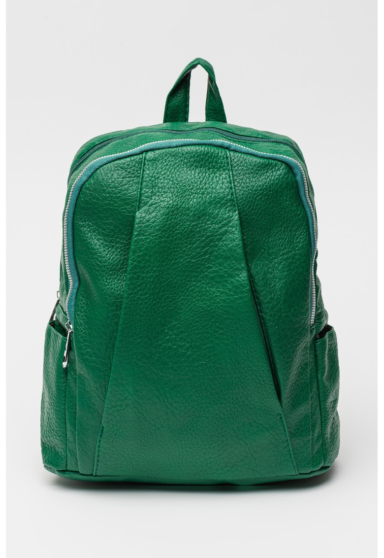 Oferte la Rucsac de piele ecologica cu buzunar pentru sticla de apa - Verde aquamarin