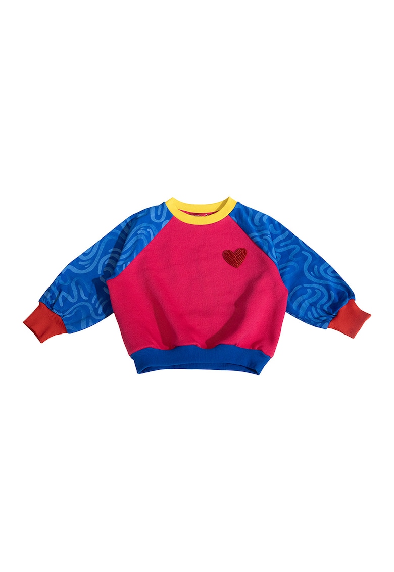 Oferte la Bluza de trening cu decolteu la baza gatului si maneci lungi - Multicolor