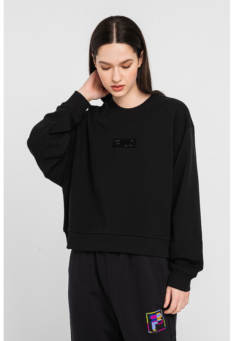 Oferte la Bluza sport cu decolteu la baza gatului si broderie logo Bansko - Negru