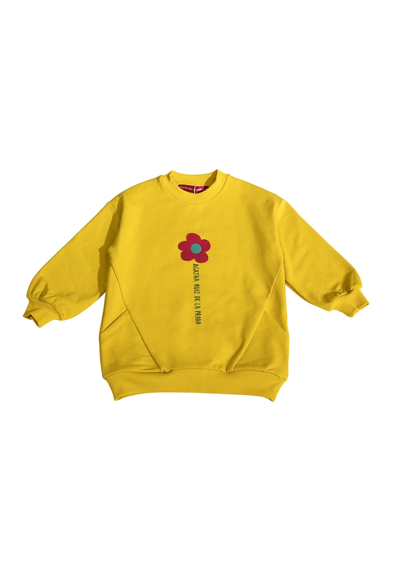 Oferte la Bluza de trening cu decolteu la baza gatului si imprimeu