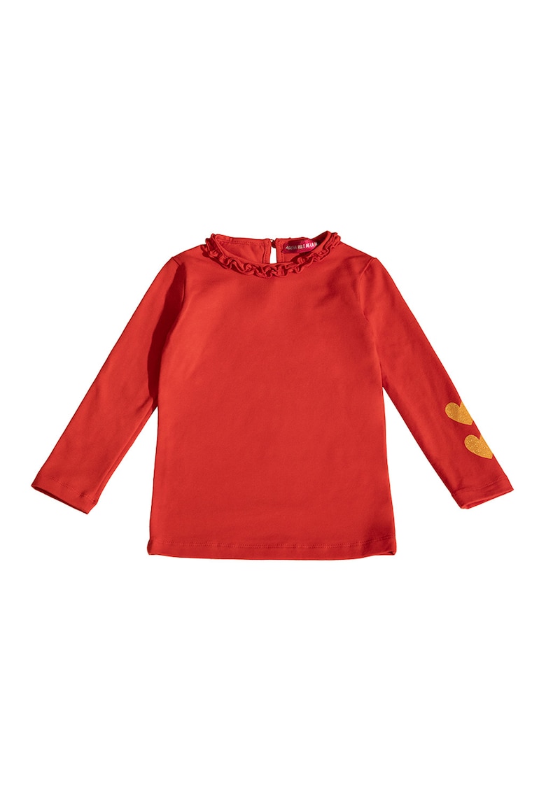 Oferte la Bluza cu decolteu la baza gatului - Rosu