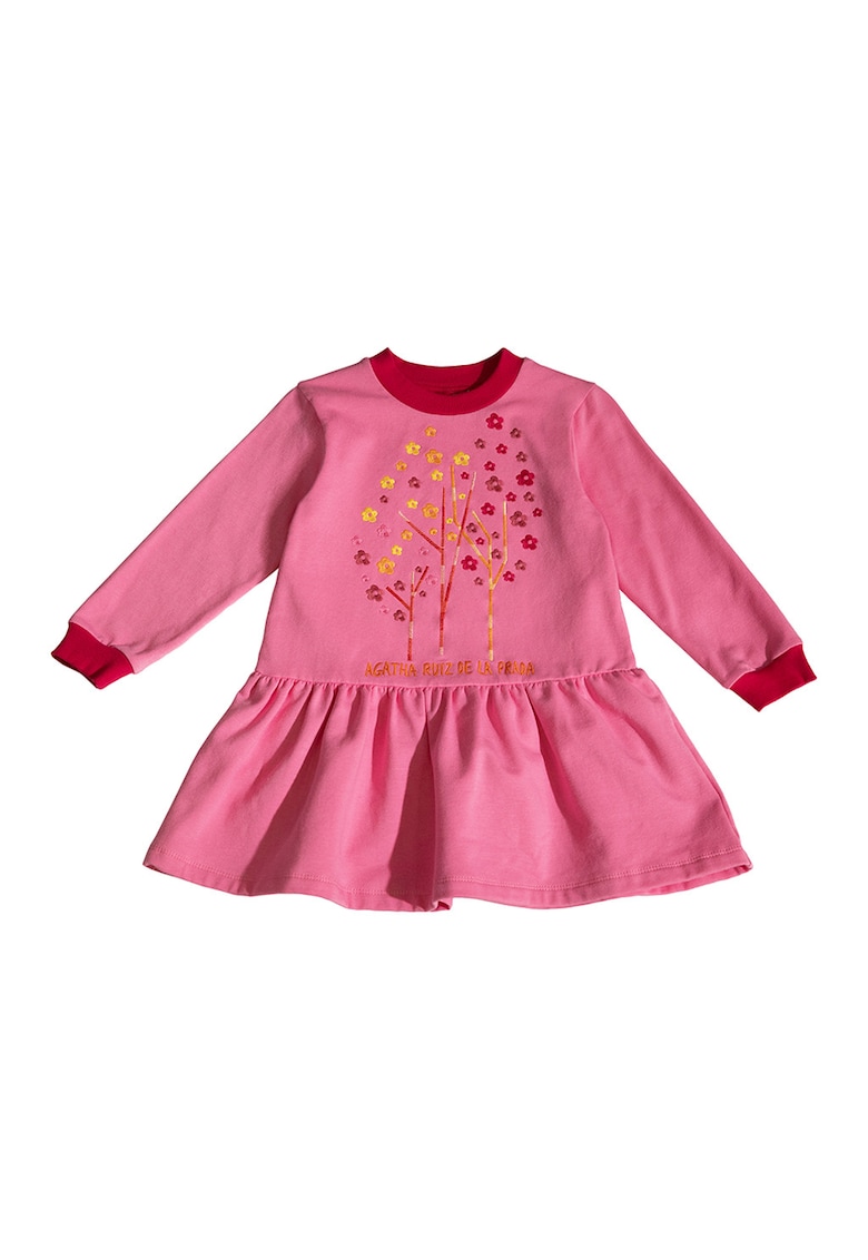 Oferte la Rochie evazata cu design brodat - Roz zmeuriu