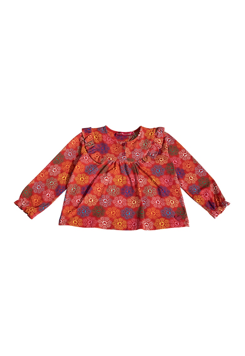 Oferte la Bluza cu imprimeu si guler Peter Pan - Multicolor