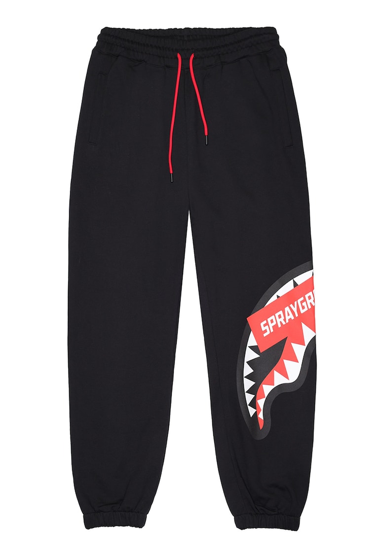 Oferte la Pantaloni de trening cu snur de ajustare si logo - Rosu/Negru