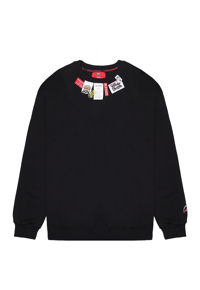 Oferte la Bluza de trening cu decolteu cu segmente logo - Negru