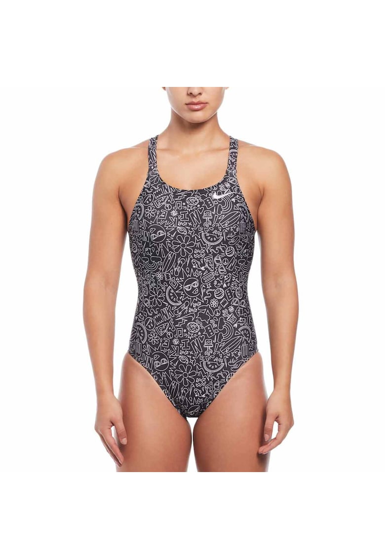 Oferte la Costum inot piscina femei  Multi Print Fastback One Piece - Alb/Negru