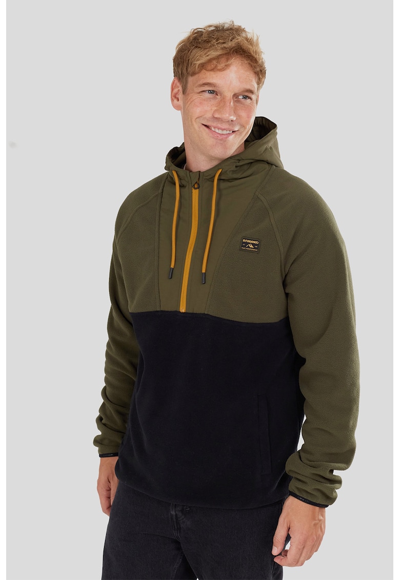 Oferte la Hanorac cu fenta cu fermoar Carlos - Negru/Verde feriga