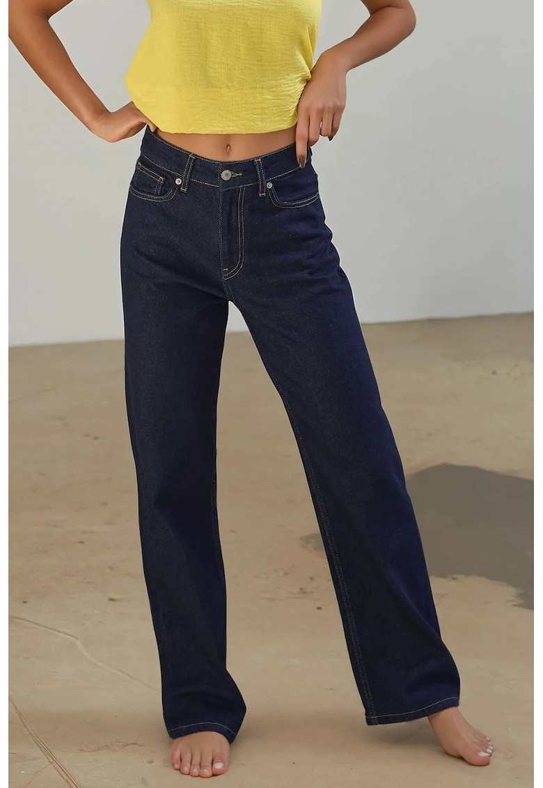 Oferte la Blugi dama  denim - croiala dreapta - albastru inchis