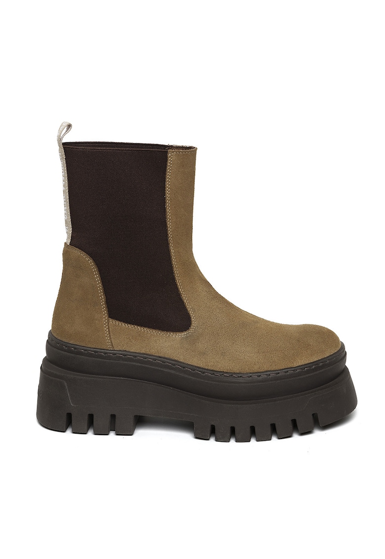 Oferte la Ghete Chelsea de piele Cassandra - Maro taupe