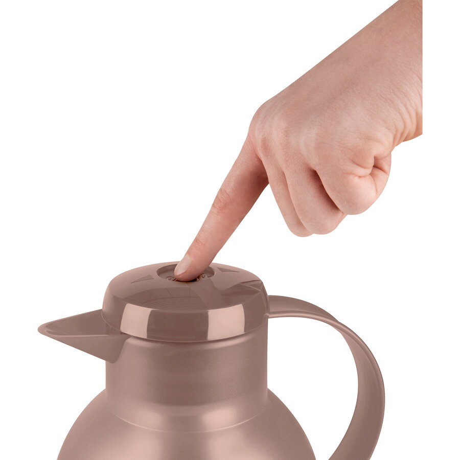 Oferte la SAMBA vacuum jug, 1 liter (dark brown/transparent, QUICK PRESS closure)