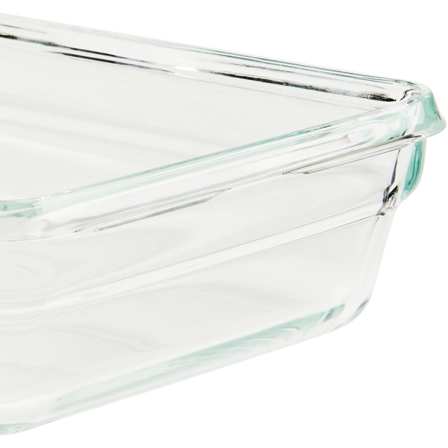 Oferte la CLIP & CLOSE glass food storage container 0.85 liters (transparent/red, rectangular)