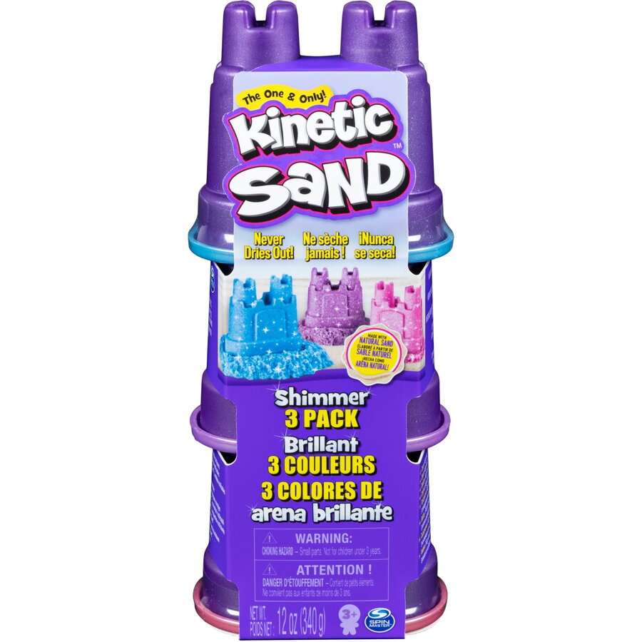 Oferte la Jucarie Kinetic Sand - Shimmer Sand Pack of 3 (340 grams)