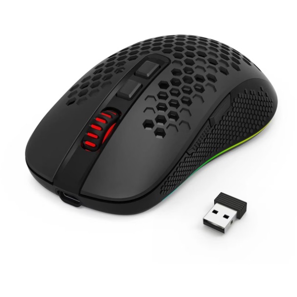 Oferte la Mouse Gaming Wireless Si Bluetooth Hana Iluminare RGB Negru