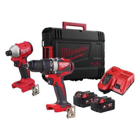 Oferte la Kit profesional M18, Milwaukee MLWK-4933492846, 2 scule motor fara perii, 2 acumulatori M18B5, 1 incarcator M12-M18FC si 1 HDBox