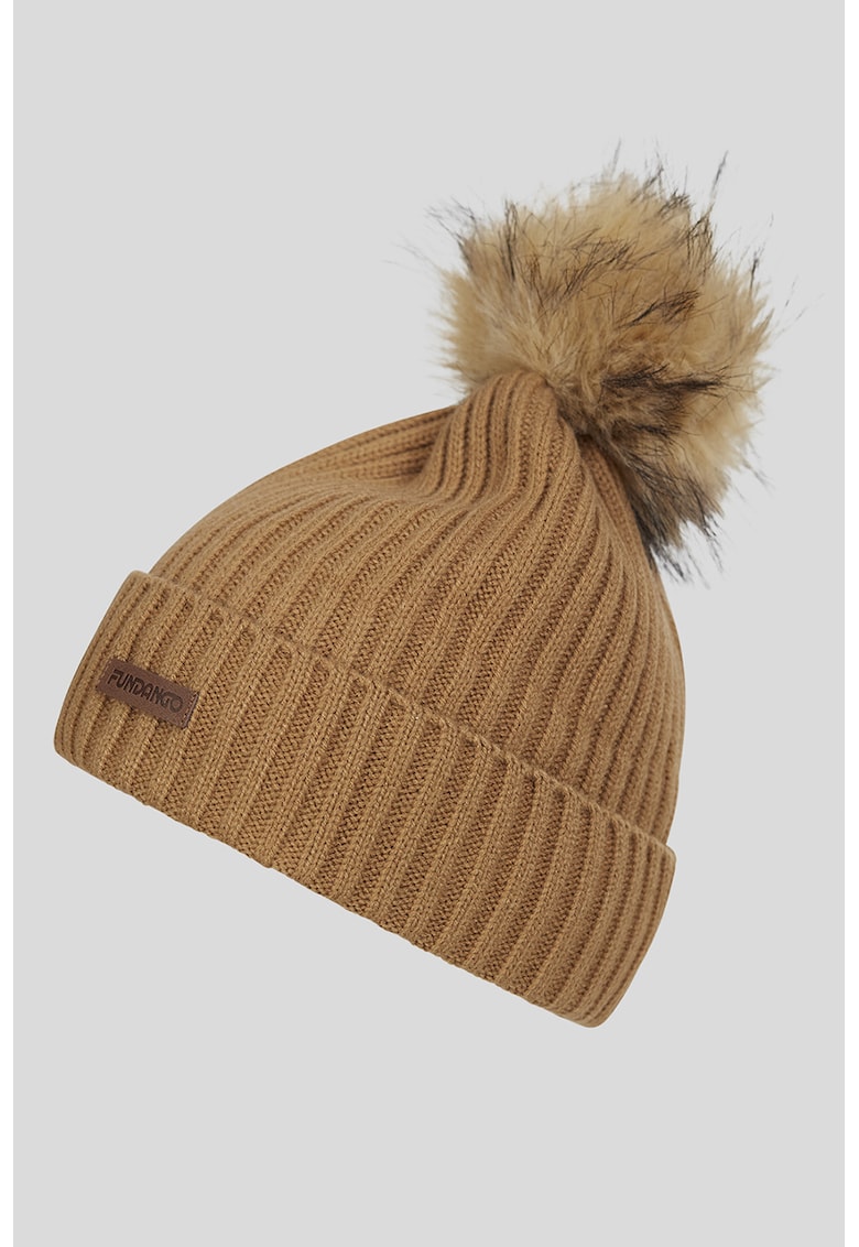 Oferte la Caciula cu striatii si ciucure Merna - Caramel