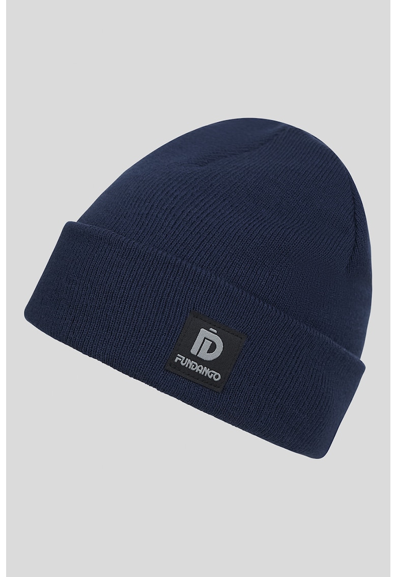 Oferte la Caciula striata cu aplicatie logo Nahu - Bleumarin