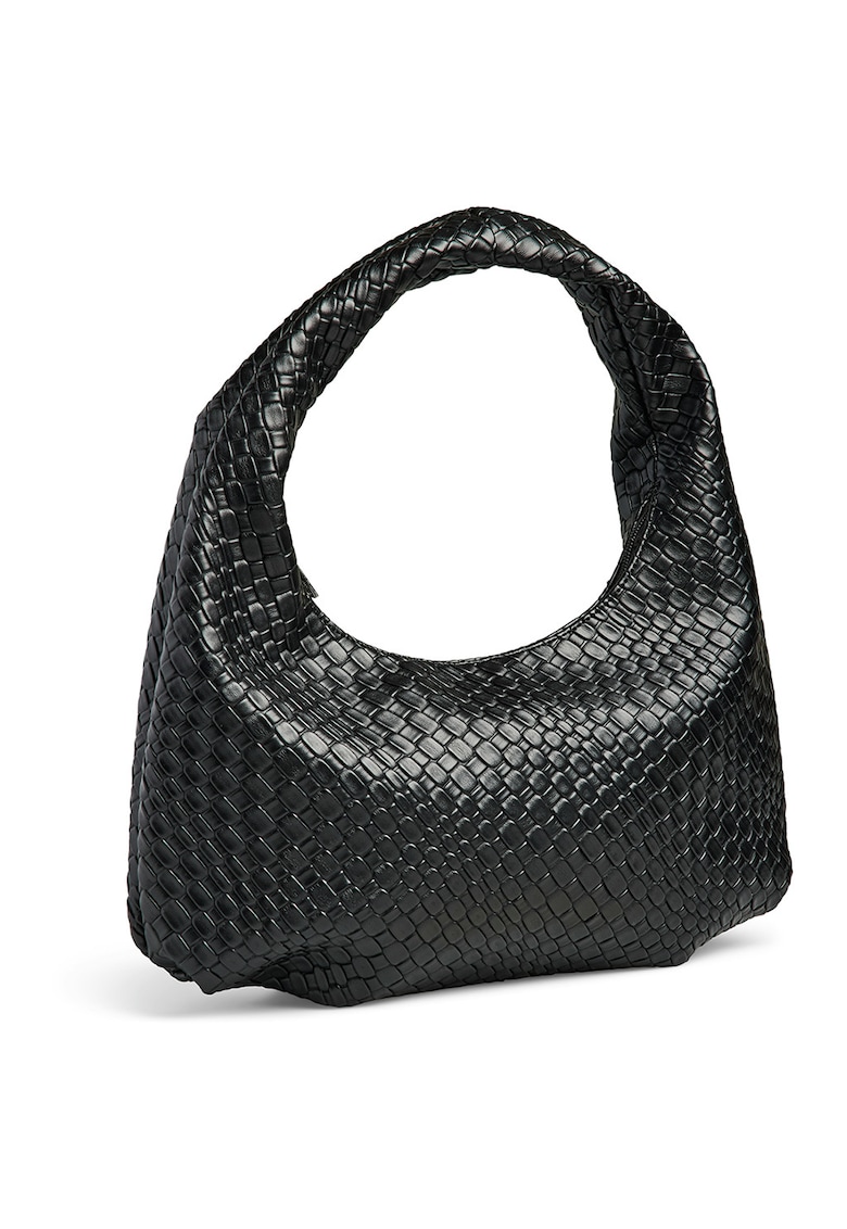 Oferte la Geanta de piele ecologica cu bareta de umar - Negru