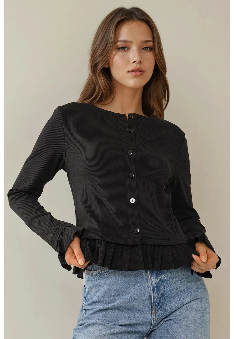 Oferte la Cardigan cu volane la terminatie