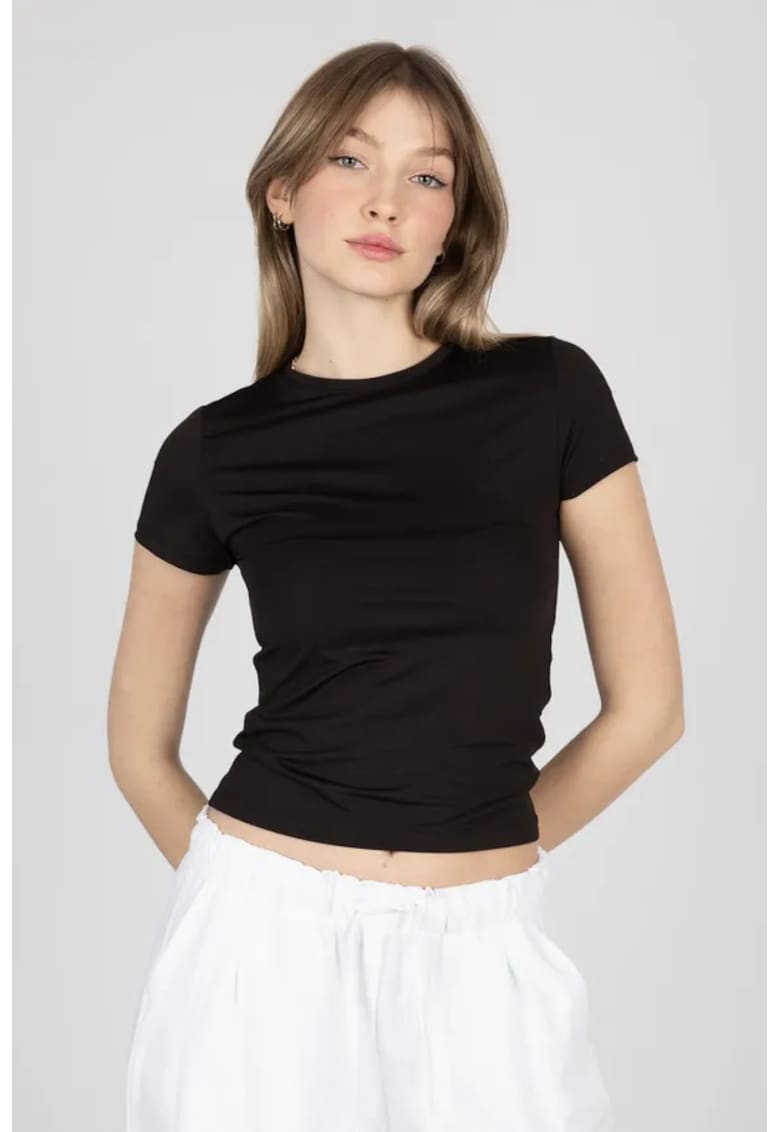 Oferte la Tricou dama -  jerseu - decolteu rotund - negru