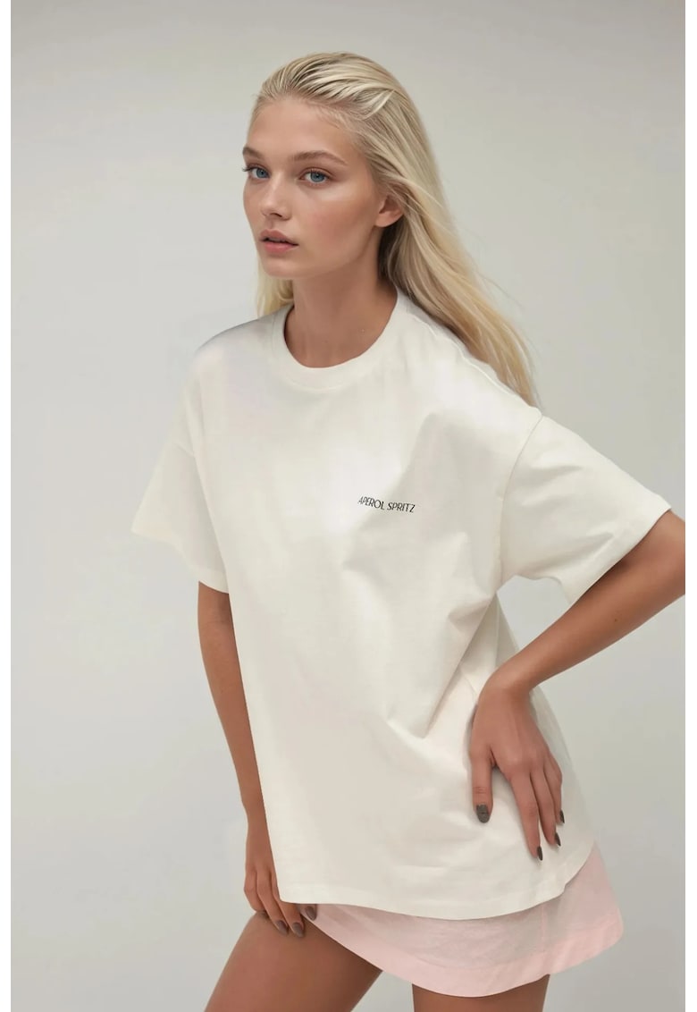 Oferte la Tricou dama  bumbac 100% - supradimensionat - alb