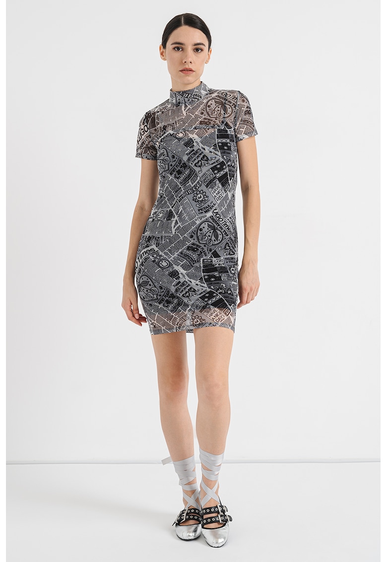 Oferte la Rochie bodycon cu imprimeu - Gri inchis