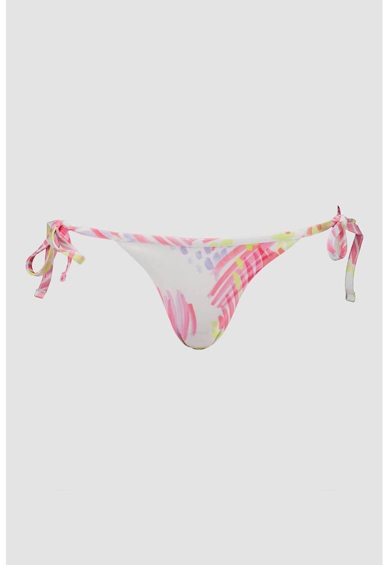 Oferte la Slip brazilian cu model abstract - Alb/Roz/Verde lime