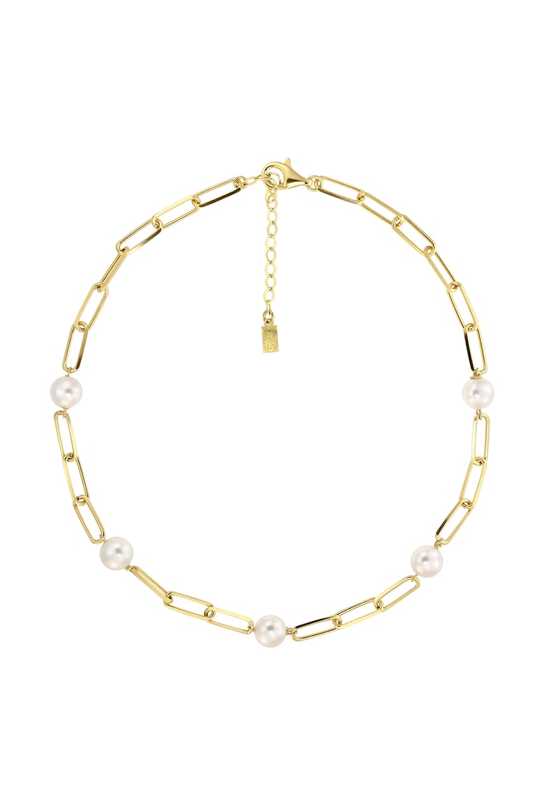 Oferte la Colier placat cu aur de 14K si decorat cu perle sintetice - Auriu