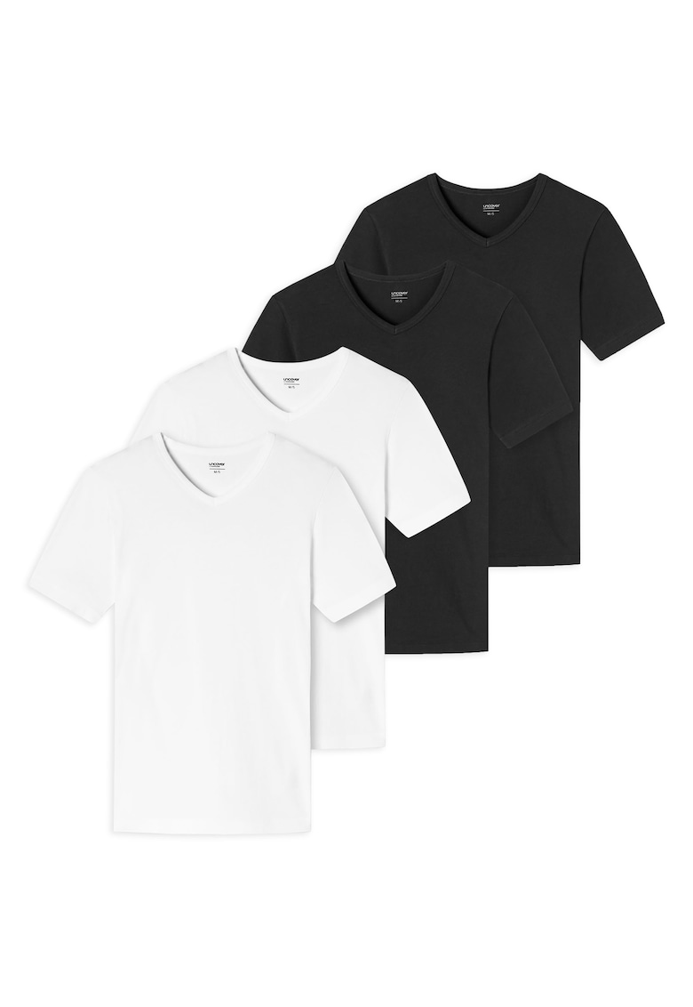 Oferte la Set de tricouri cu decolteu in V - 4 piese - Alb/Negru
