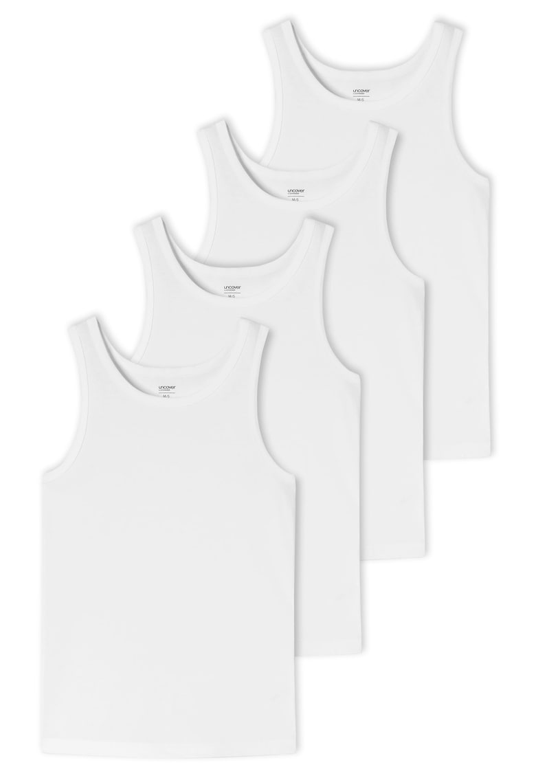 Oferte la Set de top-uri cu decolteu rotund - 4 piese - Alb