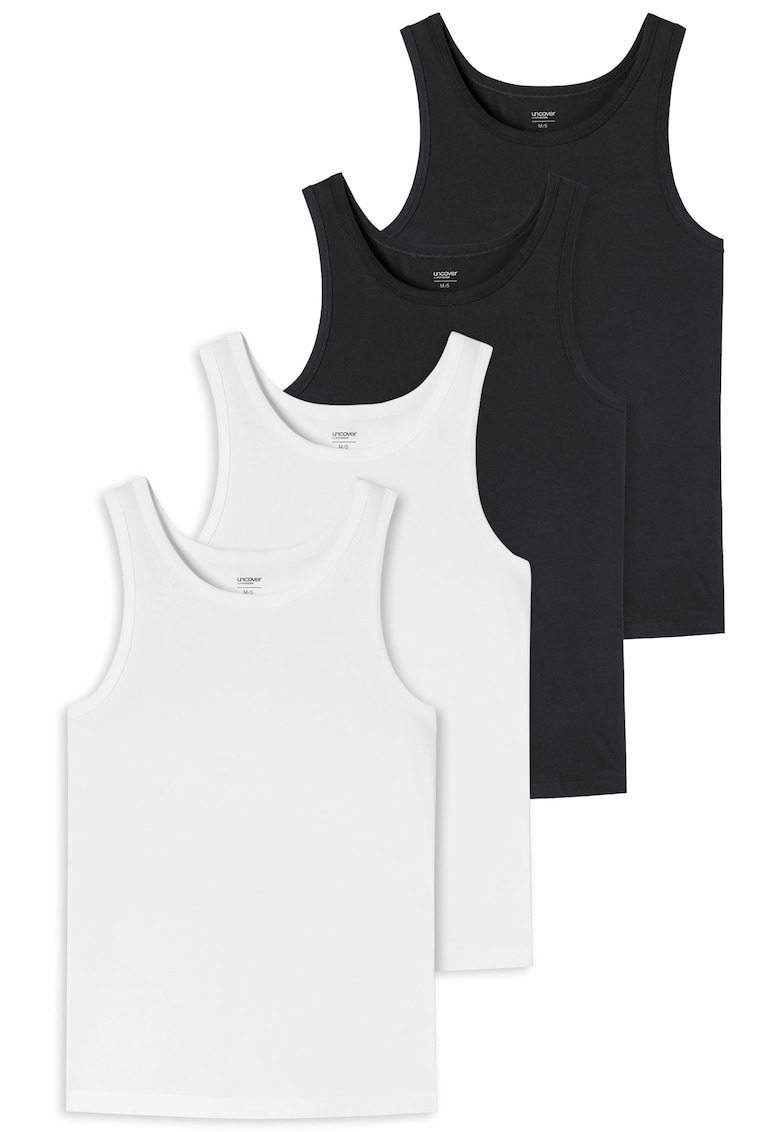 Oferte la Set de top-uri cu decolteu rotund - 4 piese - Alb/Negru