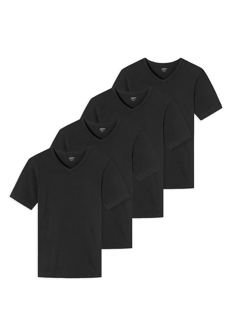 Oferte la Set de tricouri cu decolteu in V - 4 piese - Negru