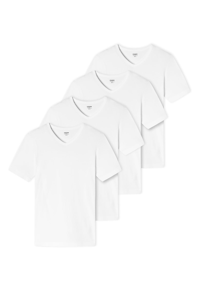 Oferte la Set de tricouri cu decolteu in V - 4 piese - Alb