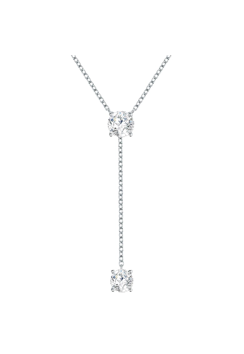 Oferte la Colier de rodiu filat - cu cristale - Argintiu