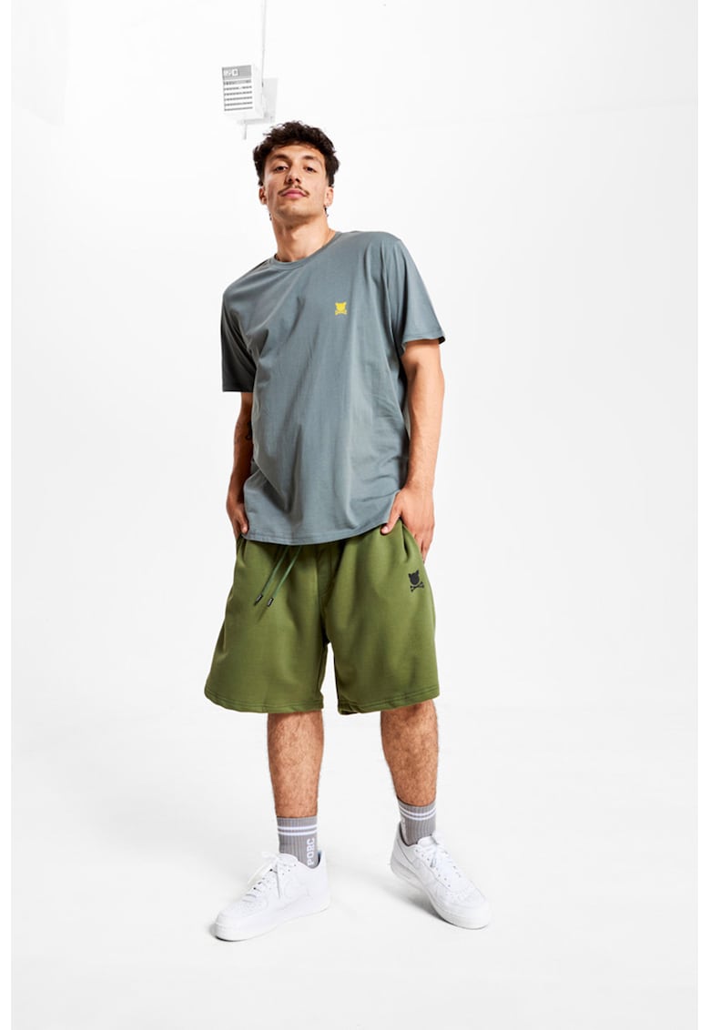 Oferte la Bermude unisex cu logo - Verde masliniu