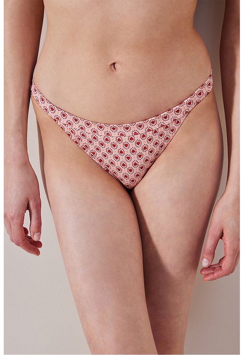 Oferte la Slip cu model grafic - Roz pastel/Rosu inchis