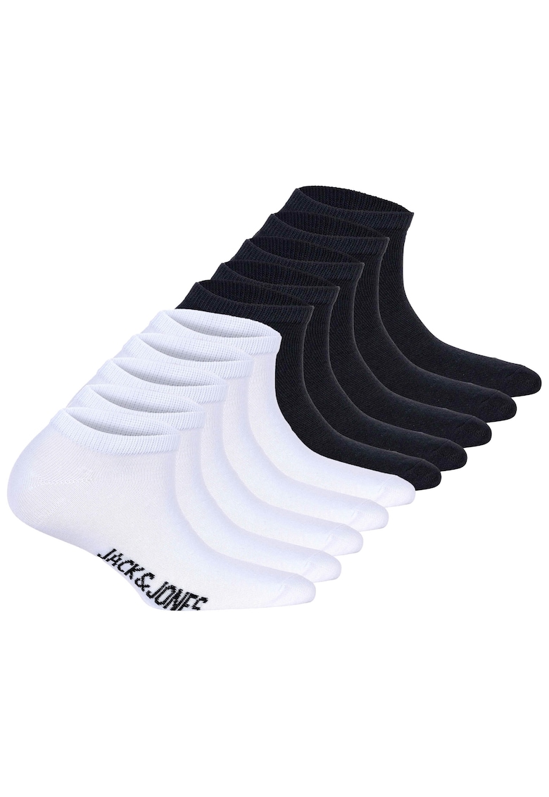 Oferte la Set de sosete pana la glezna - 10 perechi - Alb/Negru