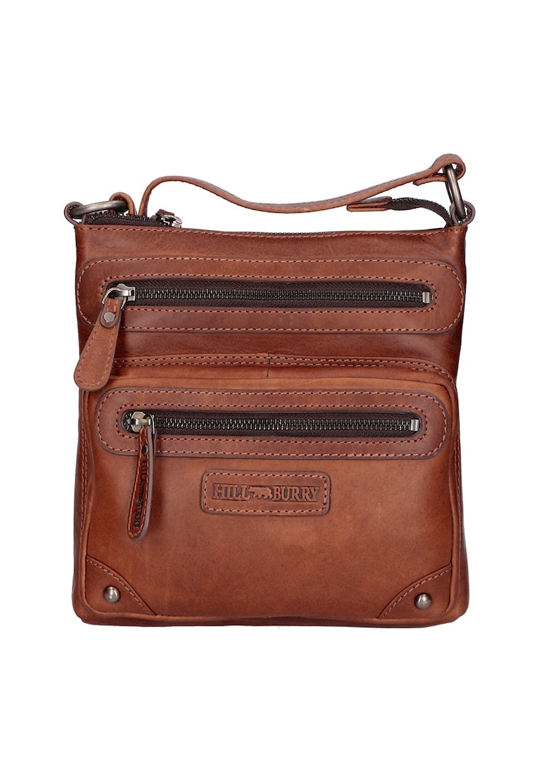 Oferte la Geanta crossbody de piele - Maro inchis