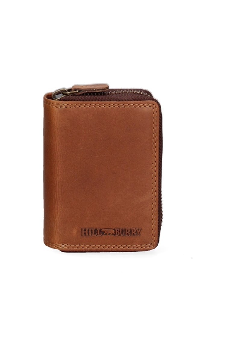 Oferte la Portofel de piele cu logo - Maro cognac