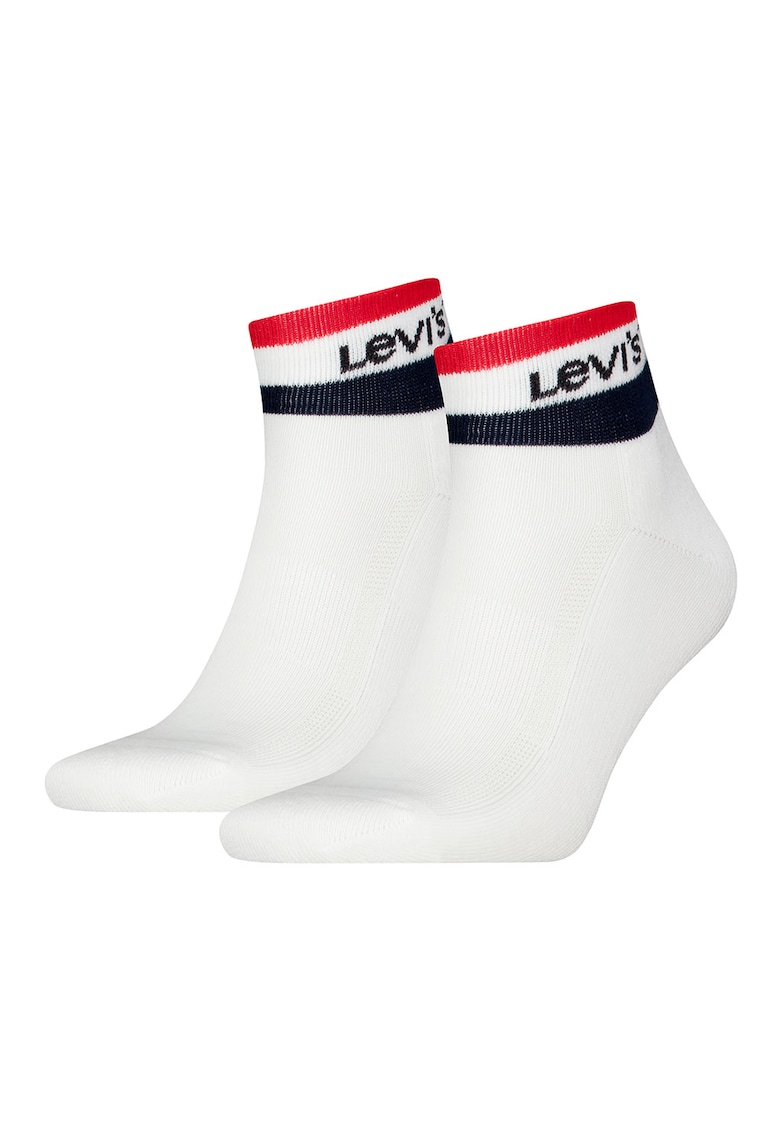 Oferte la Set de sosete scurte unisex - 2 perechi - Rosu/Alb/Negru