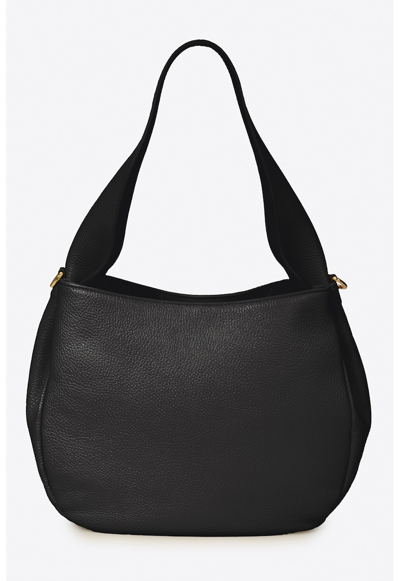 Oferte la Geanta de piele cu bareta de umar - Negru