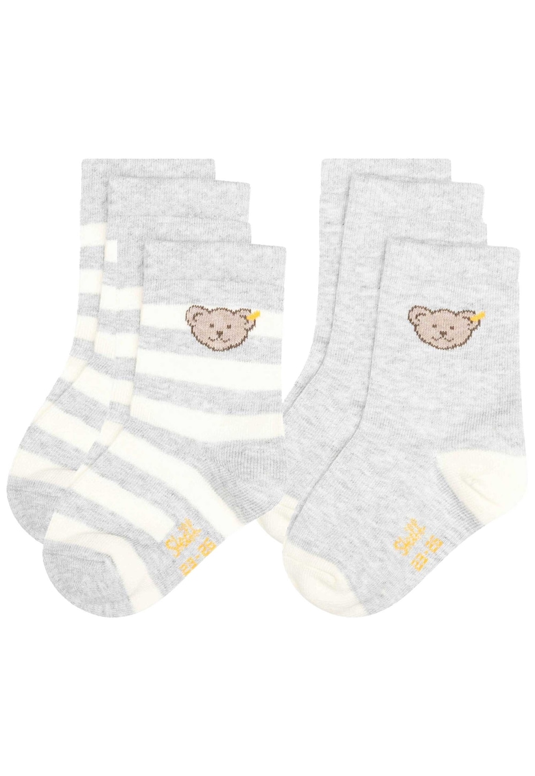 Oferte la Set de soosete cu dungi - 4 perechi - Gri