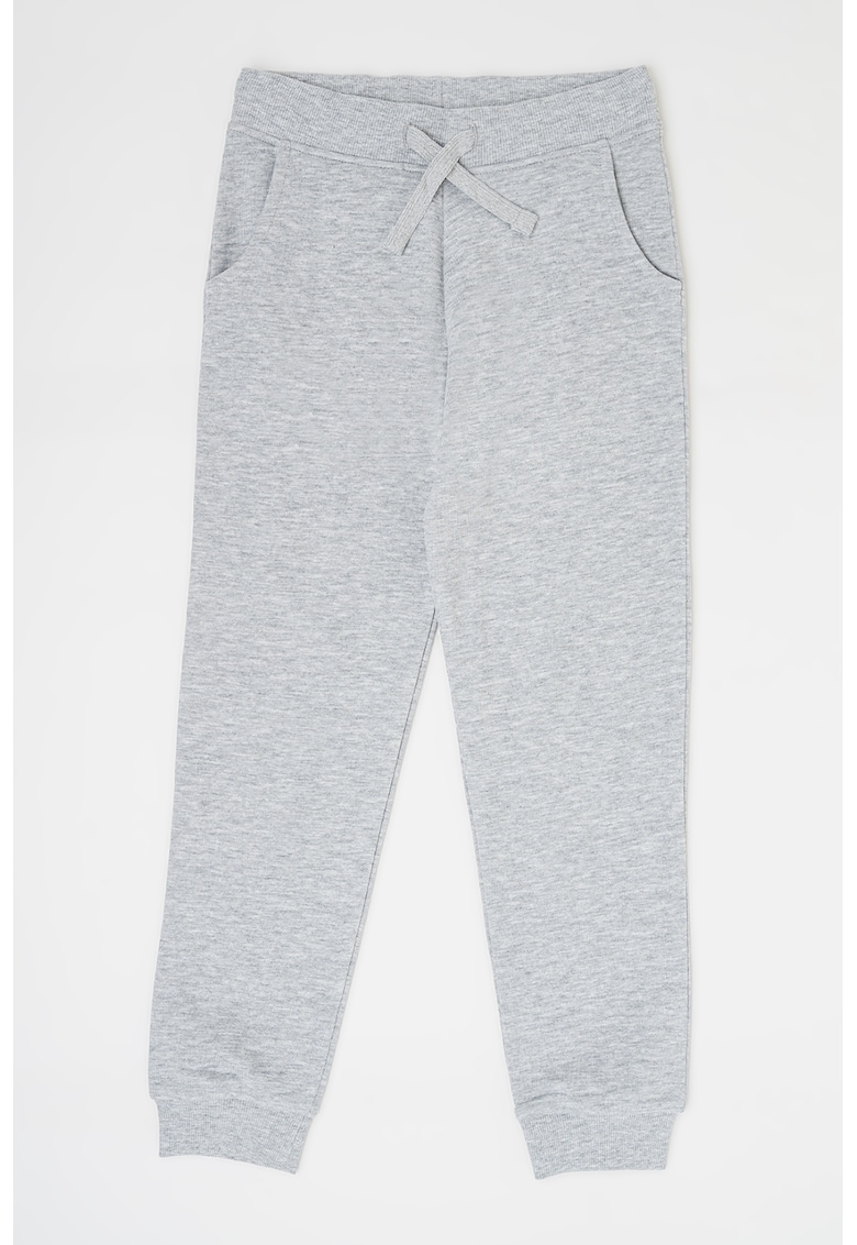 Oferte la Pantaloni de trening de bumbac talie ajustabila - Gri deschis