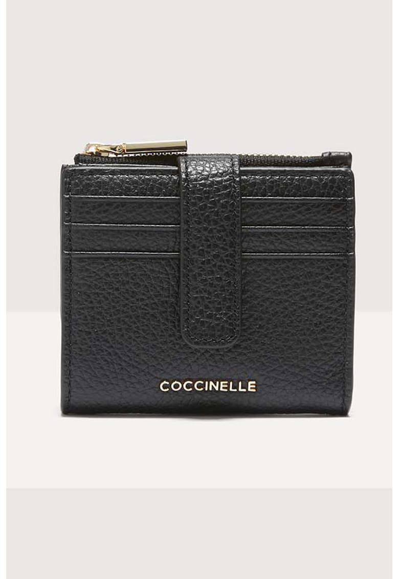 Oferte la Portcart din piele cu logo - Negru
