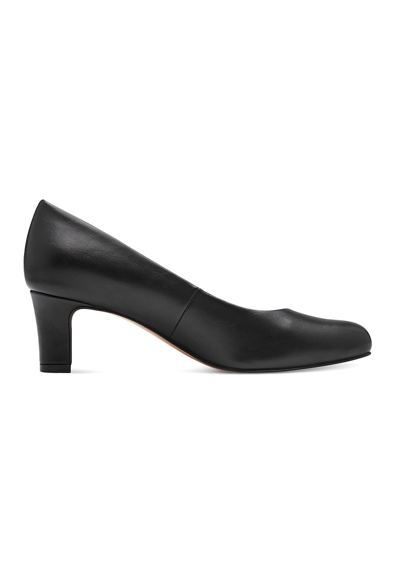 Oferte la Pantofi de piele ecologica cu toc masiv - Negru