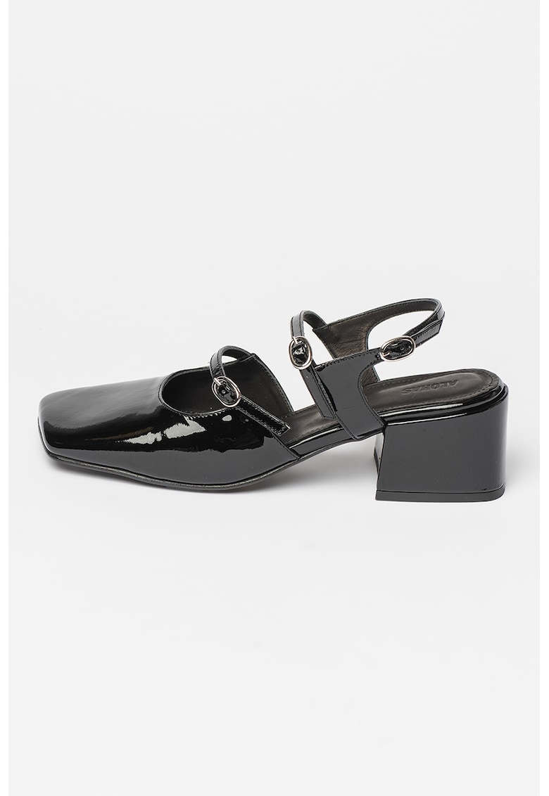 Oferte la Pantofi din piele cu toc masiv Withnee - Negru