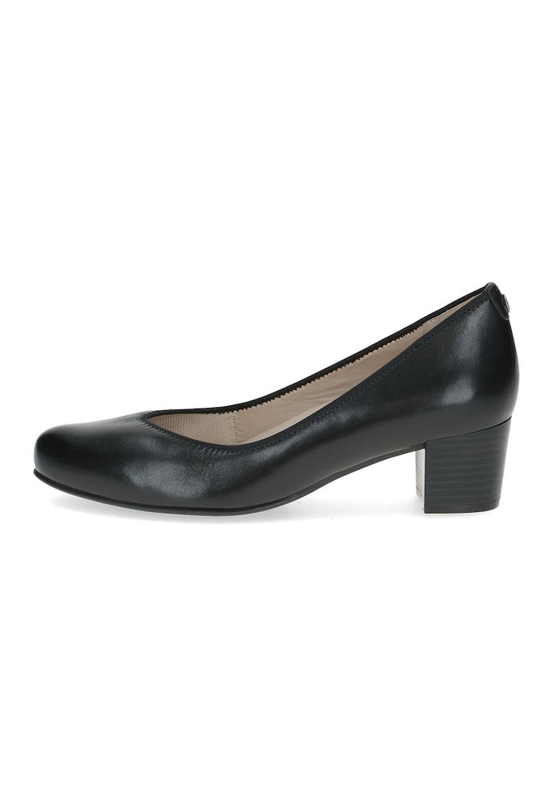 Oferte la Pantofi de piele cu toc masiv - Negru