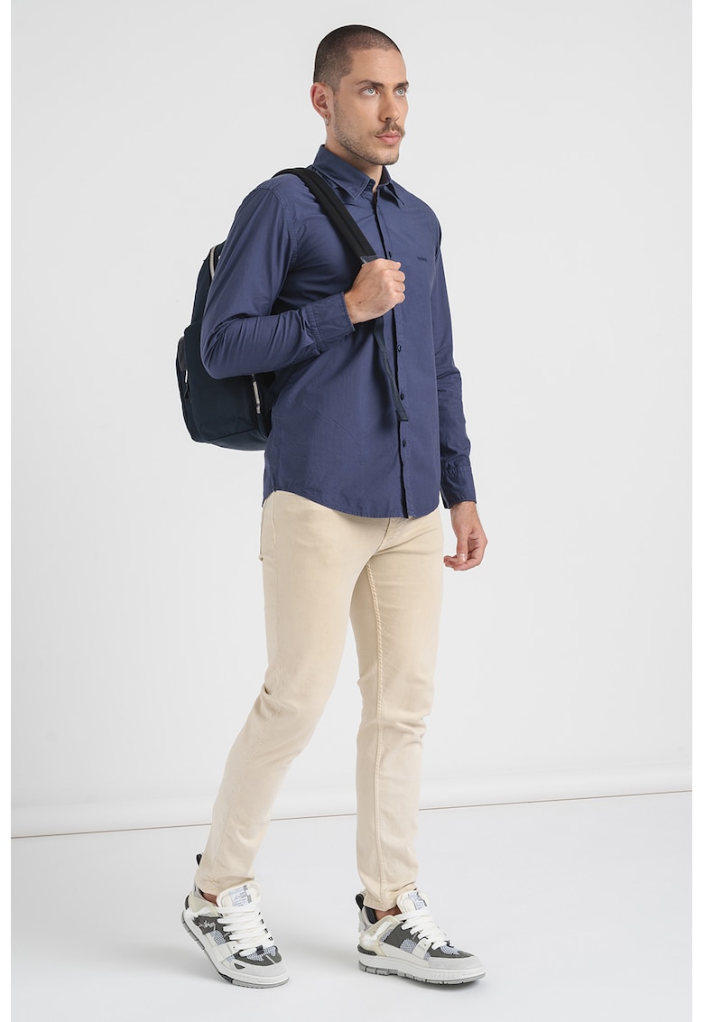 Oferte la Camasa regular fit de bumbac cu logo brodat - Bleumarin